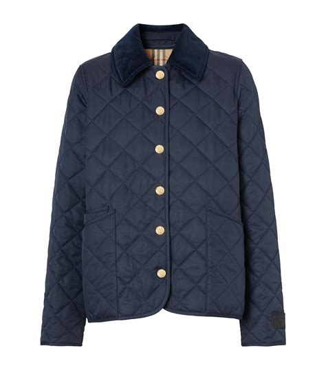 burberry corduroy collar quilted jacket